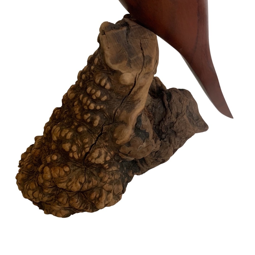Vintage HMB Mourning Dove of Brazilian Tigerwood on Manzanita Root Burl by HMB - Picture 8 of 13